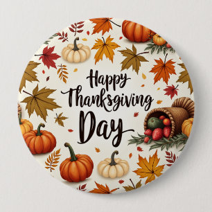 Happy Thanksgiving Day Grosser Round Button