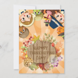 Happy Thanksgiving Day Holiday Card Feiertagskarte