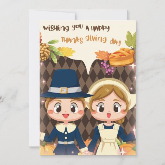 Happy Thanksgiving Day Holiday Card Feiertagskarte (Vorderseite)