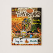 Happy Thanksgiving Day Jigsaw Family Grateful Puzzle (Vertikal)