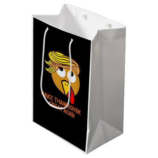 Happy Thanksgiving Day Mittlere Geschenktüte (Vorderseite Schrägansicht)