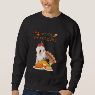 Happy Thanksgiving Day Old English Sheepdog Funny Sweatshirt