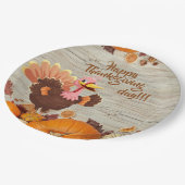 Happy Thanksgiving Day Paper Plate Pappteller (Schrägansicht)