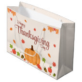 Happy Thanksgiving Day Party Große Geschenktüte (Vorderseite Schrägansicht)