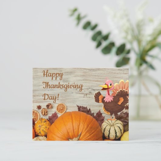 Happy Thanksgiving Day Postkarte (Stehend Vorderseite)