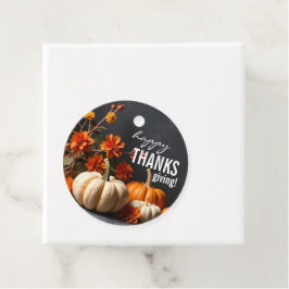 Happy Thanksgiving Day Pumpkin Blume Gefallen Tag Geschenkanhänger