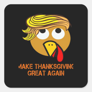 Happy Thanksgiving Day Quadratischer Aufkleber