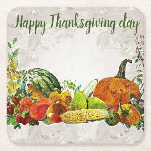 Happy Thanksgiving Day Rechteckiger Pappuntersetzer