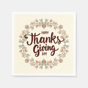 Happy Thanksgiving Day Serviette