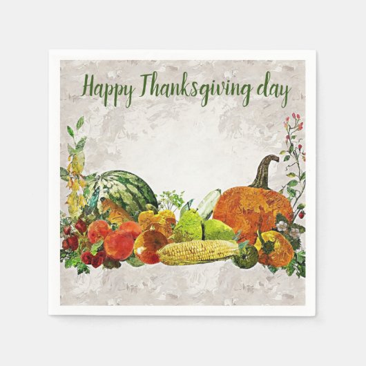 Happy Thanksgiving Day Serviette (Vorderseite)