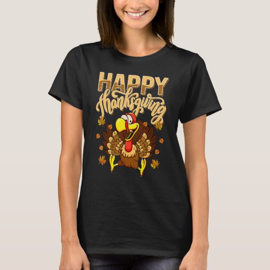 Happy Thanksgiving Day Shirt Happy Turkey Day Leav (Vorderseite)