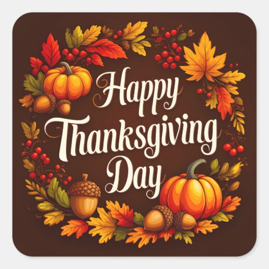 Happy Thanksgiving Day Sticker Dark (Vorderseite)