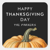 Happy Thanksgiving Day Sticker mit Pumpkin (Vorderseite)