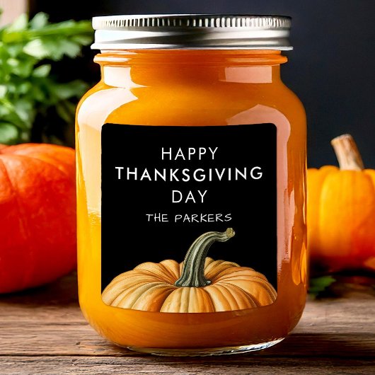 Happy Thanksgiving Day Sticker mit Pumpkin