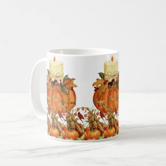 Happy Thanksgiving Day Tasse (Vorderseite Links)