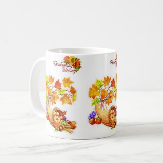 Happy Thanksgiving Day Tasse (Vorderseite Links)