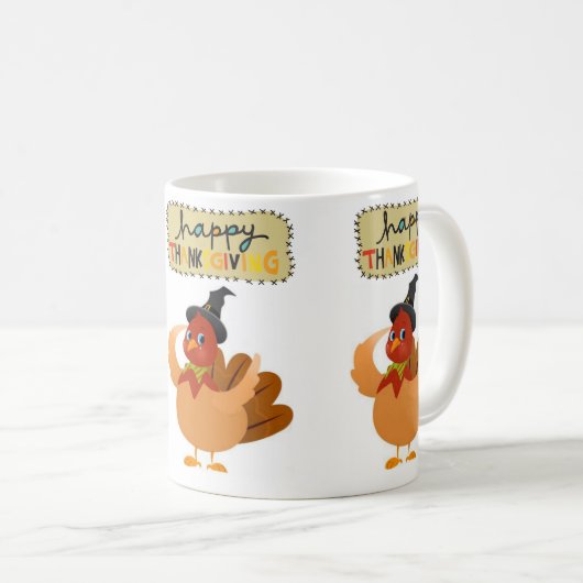 Happy Thanksgiving Day Tasse (VorderseiteRechts)