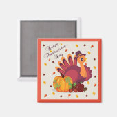 Happy Thanksgiving Day Turkey Magnet (Vorderseite/Rückseite)