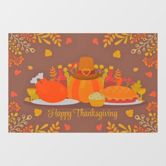 Happy Thanksgiving Dekoration Window Cling Fensteraufkleber (Blatt)