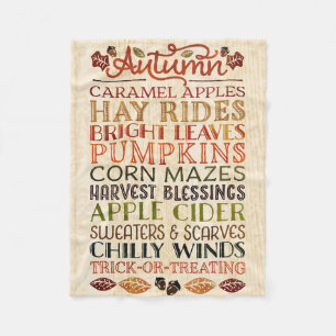 Happy Thanksgiving Descriptive words Herbst Fleecedecke