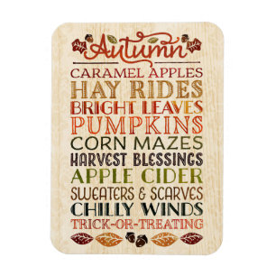 Happy Thanksgiving Descriptive words Herbst Magnet