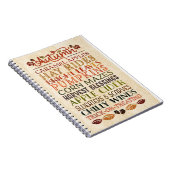 Happy Thanksgiving Descriptive words Herbst Notizblock (Rechte Seite)