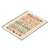 Happy Thanksgiving Descriptive words Herbst Notizblock (Linke Seite)