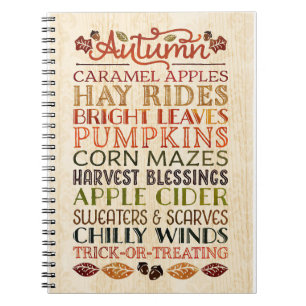 Happy Thanksgiving Descriptive words Herbst Notizblock