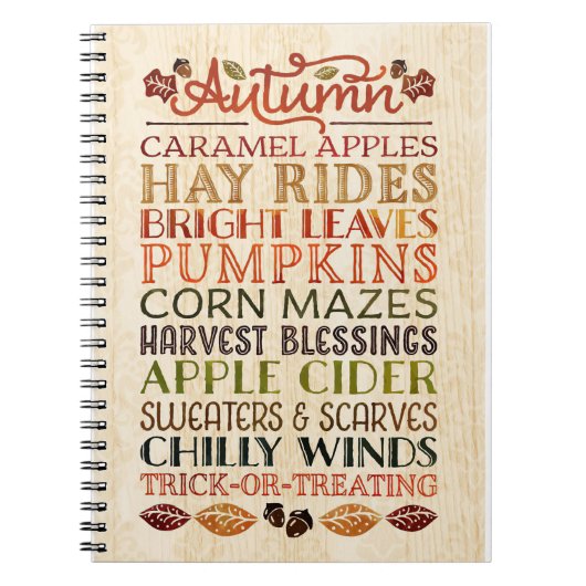 Happy Thanksgiving Descriptive words Herbst Notizblock (Vorderseite)