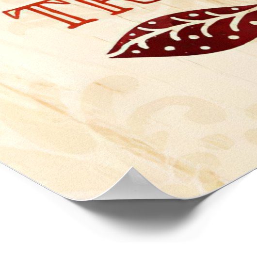 Happy Thanksgiving Descriptive words Herbst Poster (Ecke)