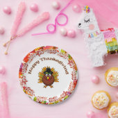 Happy Thanksgiving Die Türkei umgab Herbstlaube Pappteller (Party)