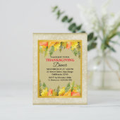 Happy Thanksgiving Dinner Bunte Blätter Feiertagspostkarte (Stehend Vorderseite)