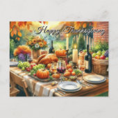 Happy Thanksgiving Dinner Fest Postkarte (Vorderseite)