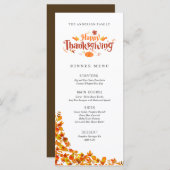 Happy Thanksgiving Dinner Menu Menükarte (Vorne/Hinten)
