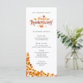 Happy Thanksgiving Dinner Menu Menükarte (Stehend Vorderseite)