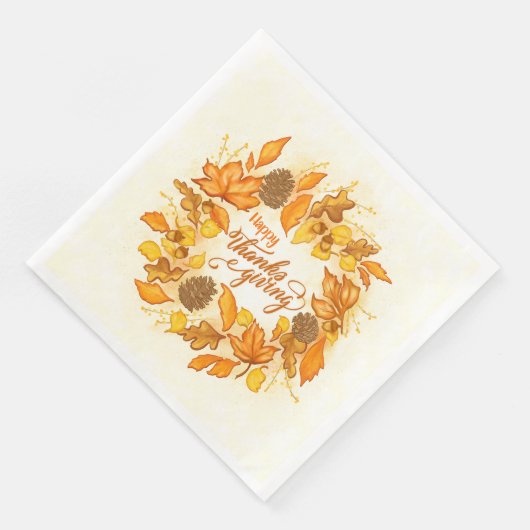 Happy Thanksgiving Dinner Napkin Serviette (Ecke)