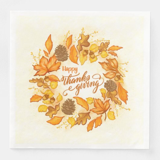 Happy Thanksgiving Dinner Napkin Serviette (Vorderseite)