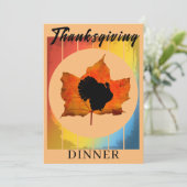 Happy Thanksgiving Dinner Party Einladung (Stehend Vorderseite)