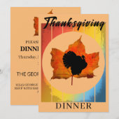 Happy Thanksgiving Dinner Party Einladung (Vorne/Hinten)