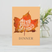 Happy Thanksgiving Dinner Party Herbstlaube Einladung (Stehend Vorderseite)