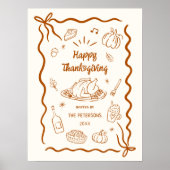 Happy Thanksgiving Dinner Party Printable Poster (Vorne)