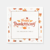 Happy Thanksgiving Dinner Serviette (Vorderseite)