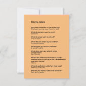 Happy Thanksgiving Dinner Tisch corny Witze Ankündigung (Rückseite)