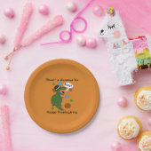 Happy Thanksgiving Dinosaur Roar Funny Personalize Pappteller (Party)