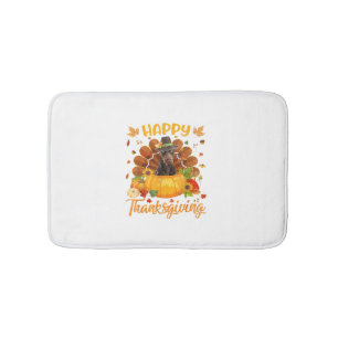 Happy Thanksgiving Doberman Dog Türkei Pumpkin Badematte