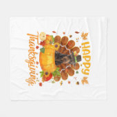 Happy Thanksgiving Doberman Dog Türkei Pumpkin Fleecedecke (Vorderseite (Horizontal))