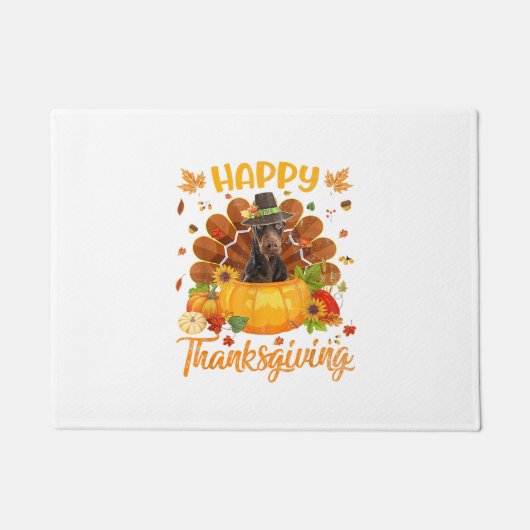 Happy Thanksgiving Doberman Dog Türkei Pumpkin Fußmatte (Vorderseite)