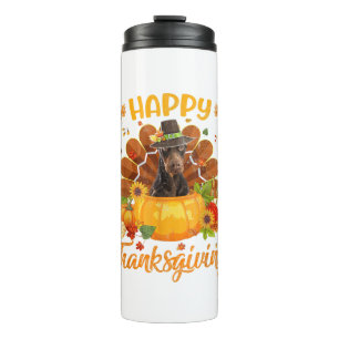 Happy Thanksgiving Doberman Dog Türkei Pumpkin Thermosbecher