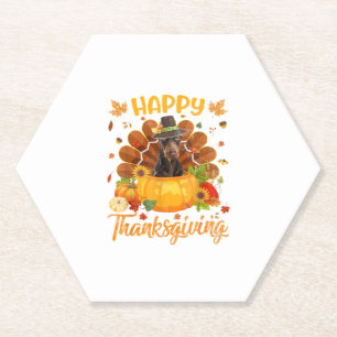 Happy Thanksgiving Doberman Dog Türkei Pumpkin Untersetzer