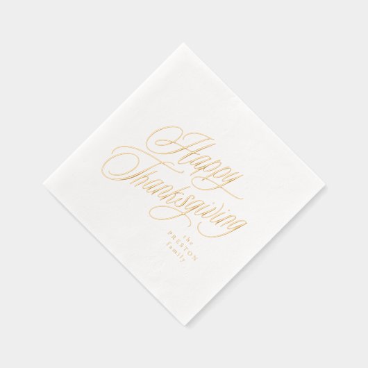 Happy Thanksgiving einfache, elegante Drehbuch Servietten Mit Folie (Rechts)